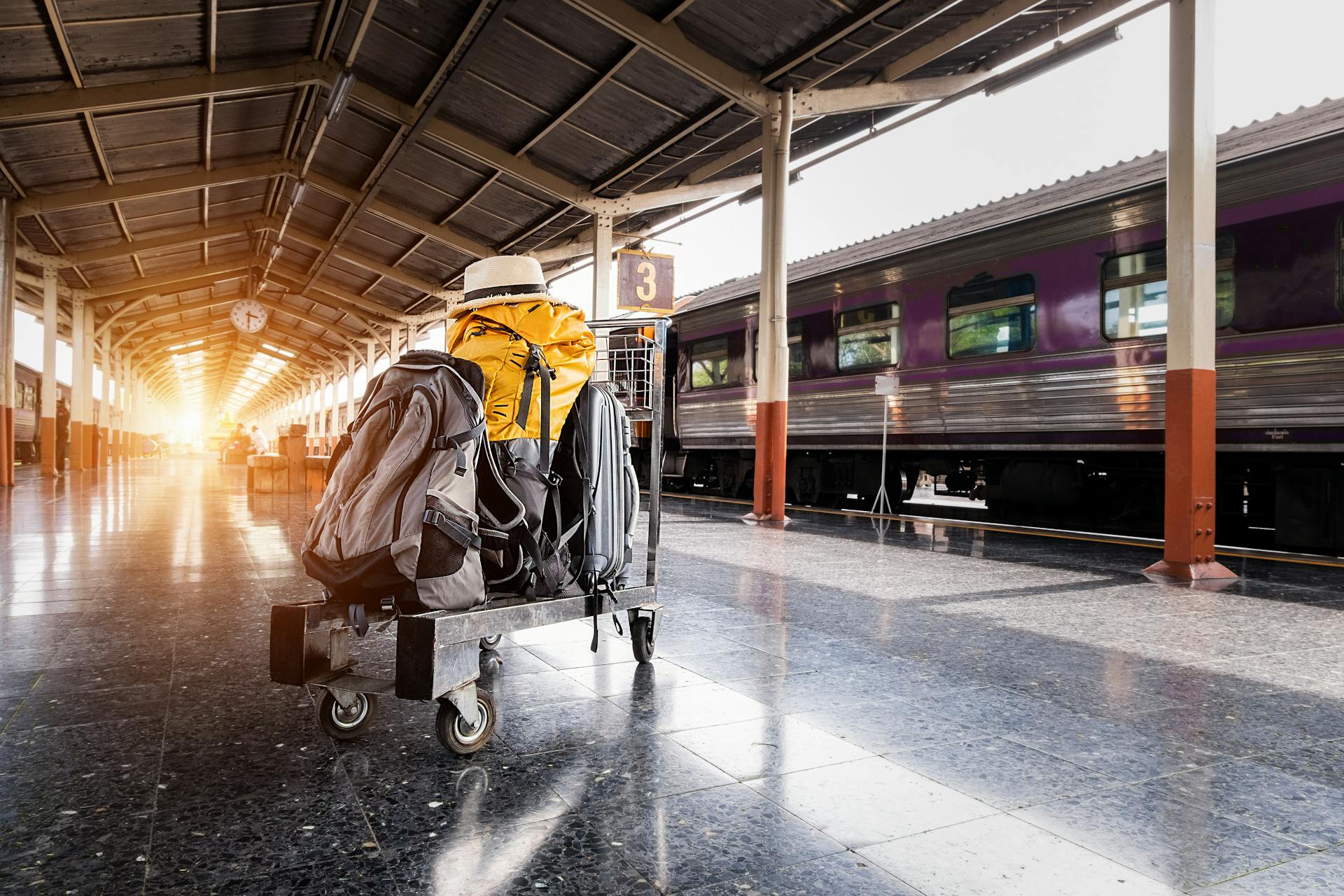 luggage in an airport (suitcases and bags)